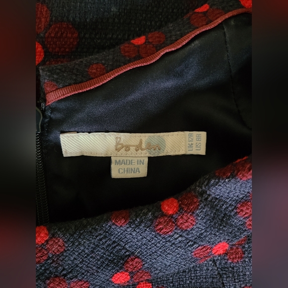 BODEN Martha Shift Sleeveless Knee-Length Polka Dot Dress Size US 8R Navy/Red - Picture 11 of 13